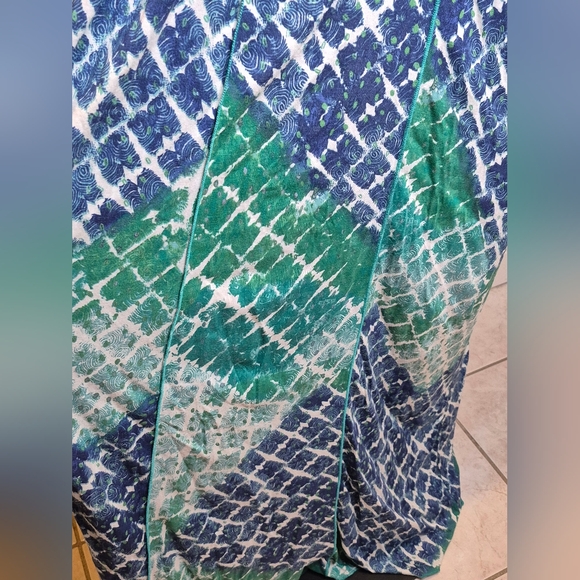 Nine West Blue and Green Patterned Maxi Dress - Picture 10 of 15